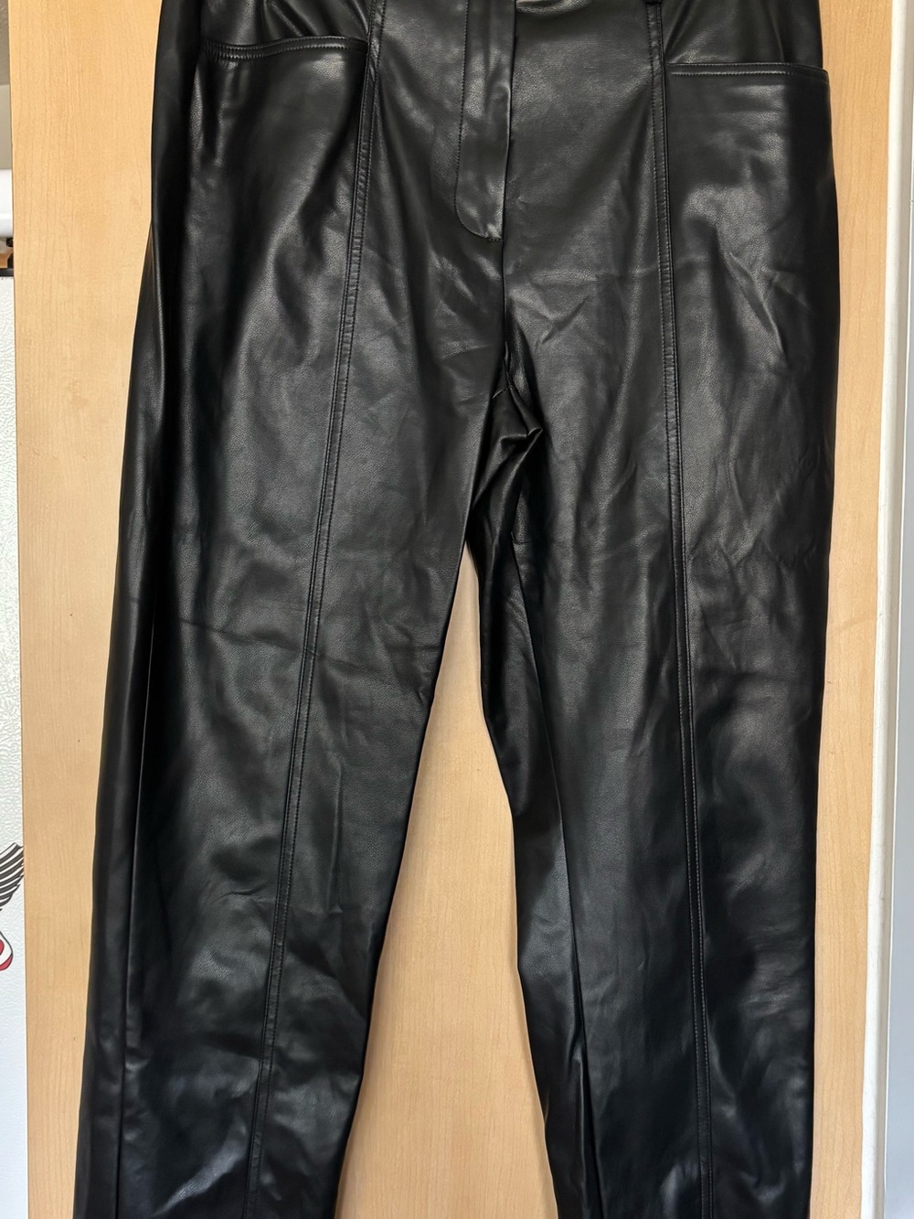 Calvin Klein Faux Black Leather Pants Size 12